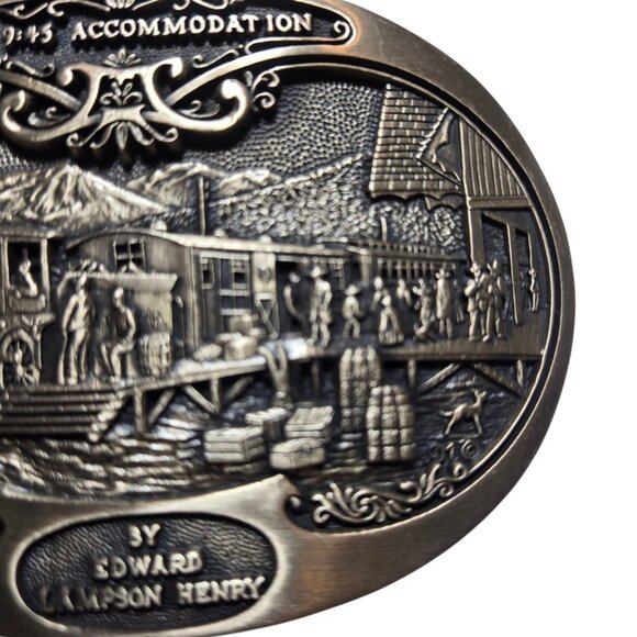 9:45 Accommodation Belt Buckle Edward Lamson Henry American West Train Station - Picture 16 of 16
